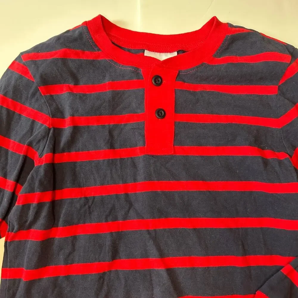 Hanna Andersson 100% Cotton Striped Henley Top 120